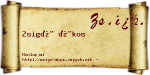Zsigó Ákos névjegykártya